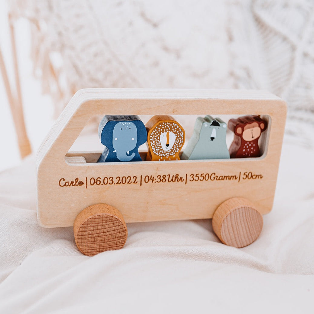 Holz Auto personalisiert - Tiere