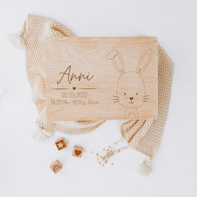Erinnerungsbox Baby personalisiert - Tier Gravur