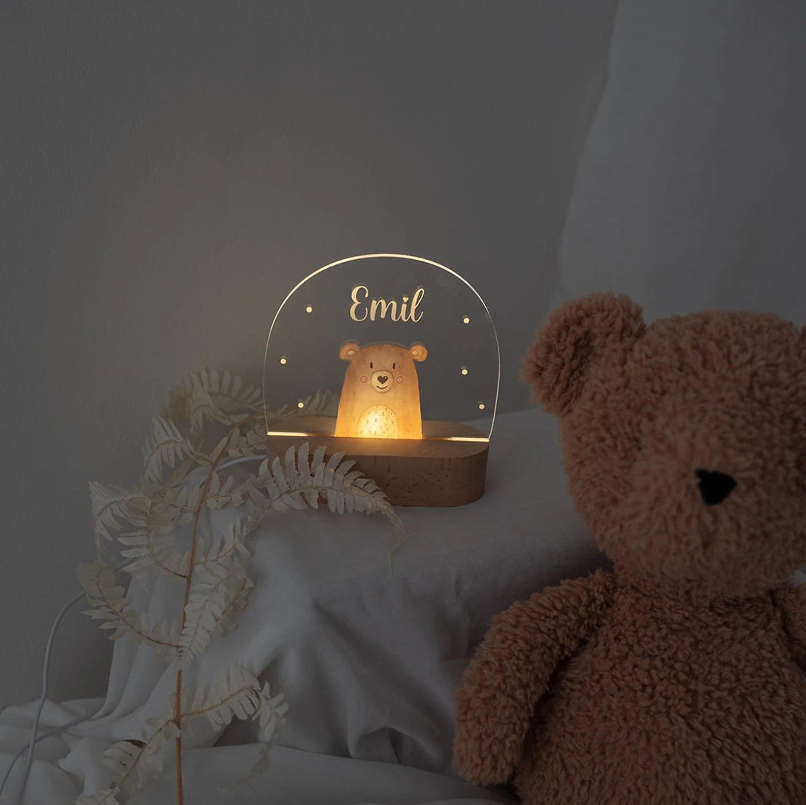 LED Nachtlicht Kinder personalisiert - Tier Aquarell