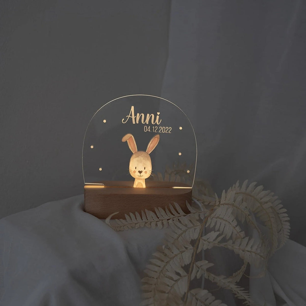 LED Nachtlicht Kinder personalisiert - Tier Aquarell