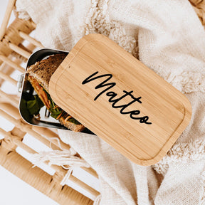 Brotdose Edelstahl personalisiert - Name Gravur