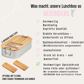 Brotdose Edelstahl personalisiert - Tier Aquarell
