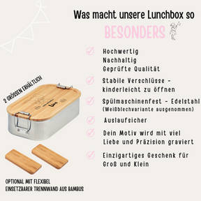 Brotdose Edelstahl personalisiert - Tier Bäume Gravur