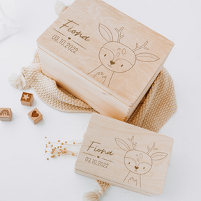 Erinnerungsbox Baby personalisiert - Tier Gravur