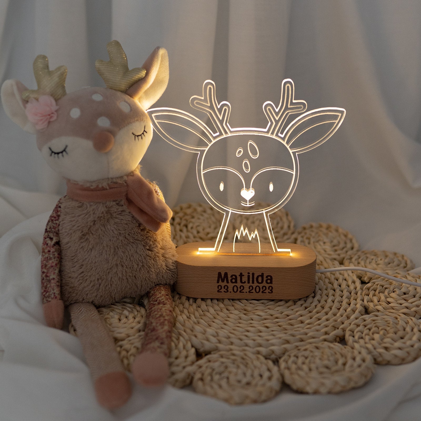 LED Tier Nachtlicht Tierform personalisiert - wunderwunsch