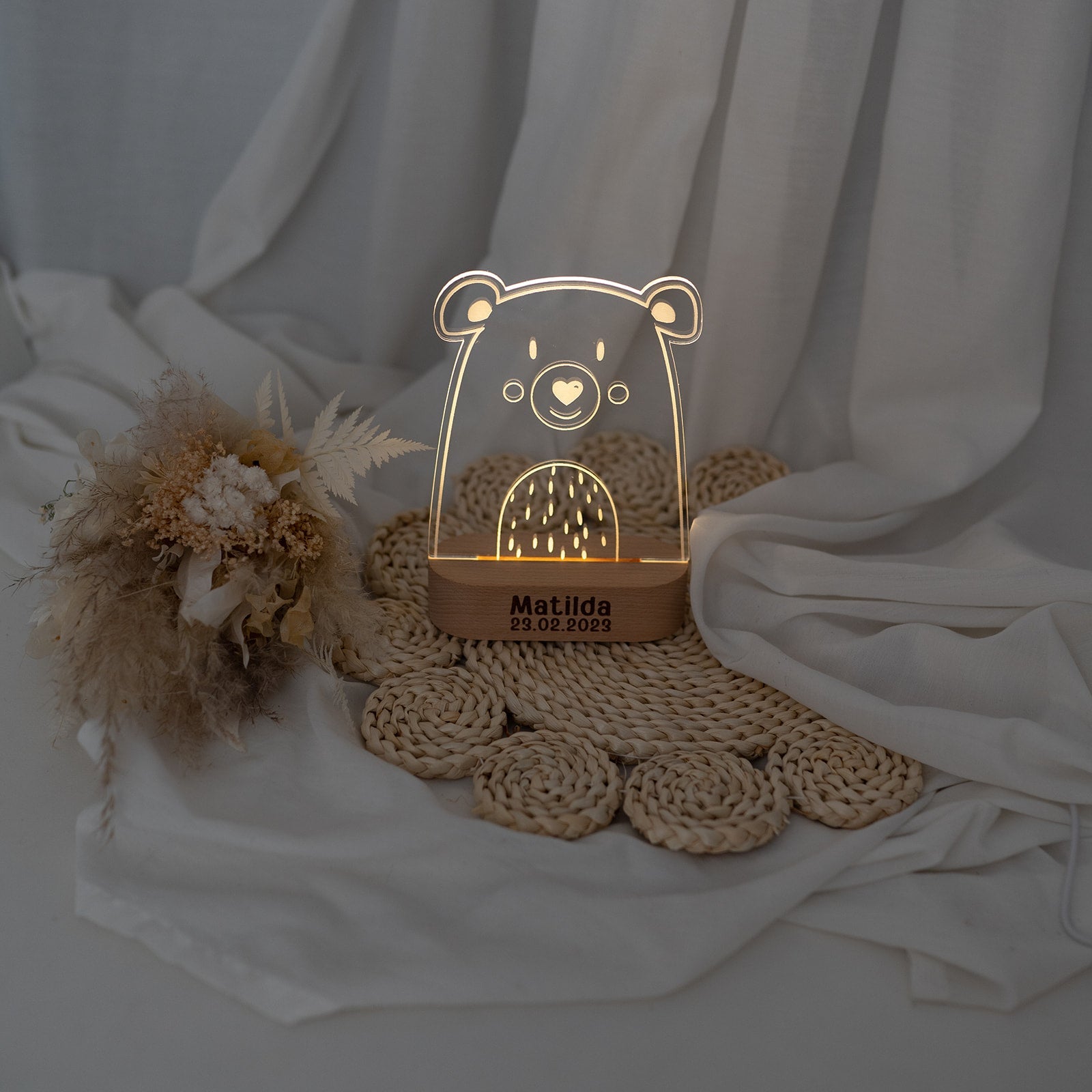 LED Tier Nachtlicht Tierform personalisiert - wunderwunsch